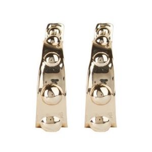 $145 Alexis Bittar Gold Organic Liquid Repoussé Molten Dot Small Hoop Earrings